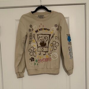 SpongeBob Graphic Beige Sweatshirt